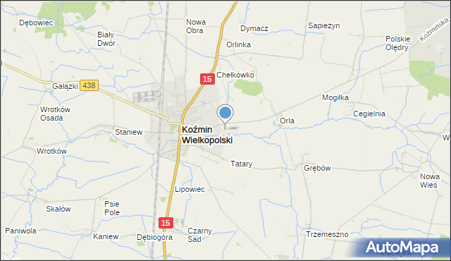 mapa Klatka, Klatka gmina Koźmin Wielkopolski na mapie Targeo